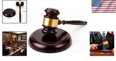 Solid Hardwood Gavel with Block 9.7 Inch Standard Size for Meetings and Trials