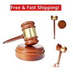 Sophisticated Wooden Gavel and Block – Authority for Board Meetings and Auctions