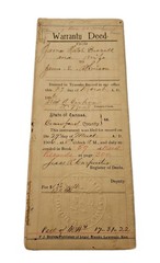Original antique 1906 McCune KS Crawford County WARRANTY DEED Signed Bissell