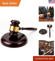 Wooden Gavel and Sound Block Set, Loud Clear Strike Judge Gavel for Meetings,…