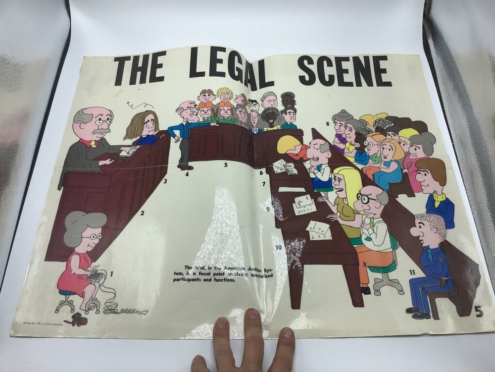Original LAW Poster 1976 justice publications — THE LEGAL SYSTEM —
