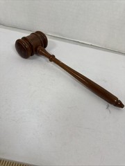 Vintage Wood Gavel 9 Inch Long Fraternal Judge Lawyer Auctioneer USA