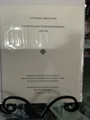 RARE THURGOOD MARSHALL ORIGINAL FUNERAL PROGRAM/OBSEQUIES (Unframed)