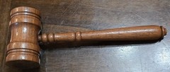 Vintage 7.5″ Inch Wooden Gavel 3.25″ Long.. 1.5″ Round Piston Head Wood Hammer