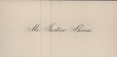 GEORGE SHIRAS JR. – CALLING CARD SIGNED 02/08/1894