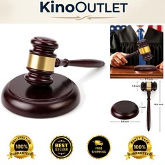 Dark Red Solid Wood Gavel with Sound Block Set – Ideal for Meetings & Gifts