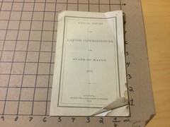 Vintage Original: annual report – LIQUOR COMMISSIONER 1872 MAINE – 8pgs stained